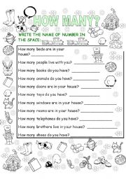 English Worksheet: Count and write numbers