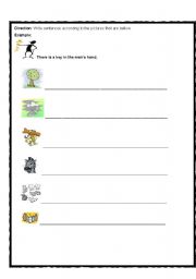 English worksheet: using there is and there are.. 