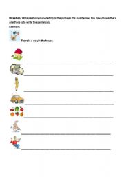 English worksheet: there is /are