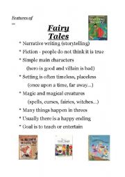 English Worksheet: fairy tales poster and organizers