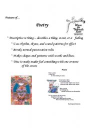 English Worksheet: Features of Poetry and Worksheets
