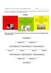 English Worksheet: Parts of Speech - Diamante Poems