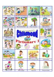 English Worksheet: Childhood pictionary 1