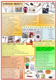 English Worksheet: Everyday objects