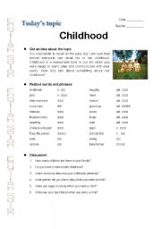 English Worksheet: Childhood