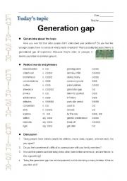 English Worksheet: Generation gap