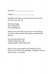 English Worksheet: Presnt Simple vs. Continuous Worksheet