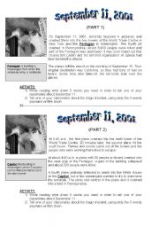 English Worksheet: New York: September 11, 2001