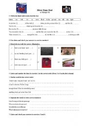 English Worksheet: River Runs Red (an ecological song)