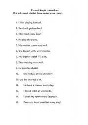 English worksheet: Present Simple