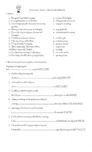 English Worksheet: gerund and infinitives