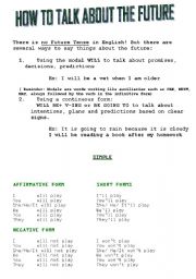 English worksheet: future updated sheet