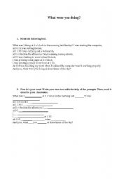 English worksheet: What were you doing?