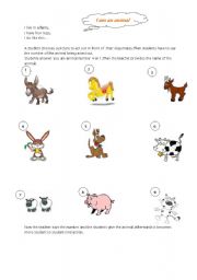 English worksheet: Animals