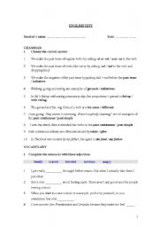 English worksheet: Past Tenses Test