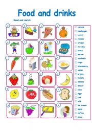 English Worksheet: Food and drinks