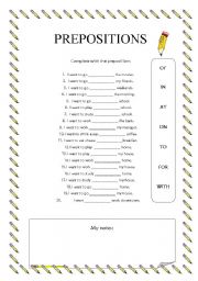 basic prepositions