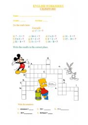 English Worksheet: NUMBERS