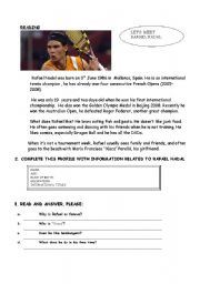English Worksheet: Lets meet Rafael NADAl