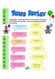 English worksheet: Tense Review