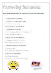 English Worksheet: Mistakes!!!!!!