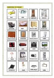 English Worksheet: Furniture pictionary 1