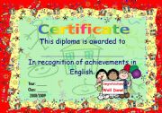 English Worksheet: Certificate