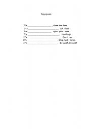 English Worksheet: Days Poem 