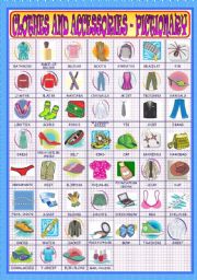 English Worksheet: Clothes and Accessories - Pictionary