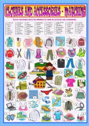 English Worksheet: Clothes and Accessories - Matching