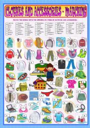 English Worksheet: Clothes and Accessories - Matching