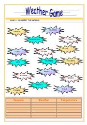 Weather Game (Weather, Seasons and Temperature)