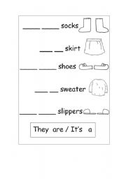English Worksheet: clothes