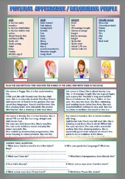 English Worksheet: DESCRIBING PEOPLE