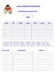 English Worksheet: expanding our vocabulary