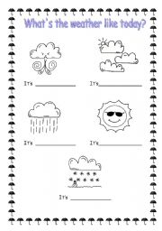 English Worksheet: Whats the weather like today?