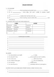 English worksheet: Vocabulary Worksheet