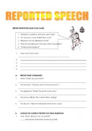 English worksheet: REPORTED SPEECH