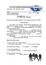 English worksheet: english test 