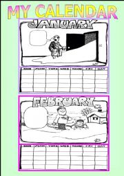 English Worksheet: Make your own calendar activity: part 1 of 3