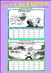 English Worksheet: Make your own calendar activity: part 2 of 3