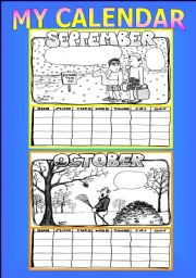 English Worksheet: Make your own calendar activity: part 3 of 3