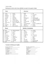 synonym matching vocab