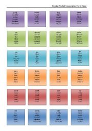 Irregular Verbs Pronunciation Cards Game