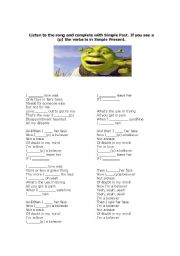 English worksheet: Simple past- song by Smash Mouth