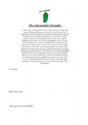 English worksheet: The Ant and the Crysalis