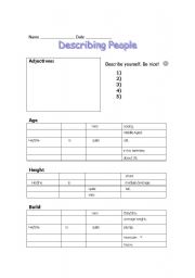 English worksheet: Describing People