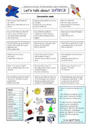 English Worksheet: Lets talk about SPACE