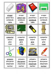 English Worksheet: classroom family game 2