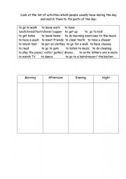 English worksheet: Working Day vocabulary